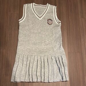 SHEIN Gray Sleeveless Pleated Dress